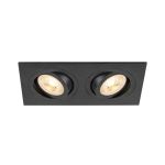 SLV New Tria 155 Spot Aluminium Zwart Vierkant | Geschikt voor 2x GU10 