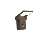 Ansell LED Wandlamp Tempo 90D Kantelbaar Grafiet 10W 685lm - 830 Warm Wit | IP54 - Bewegings- en lichtsensor