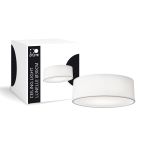D'Lite Plafondlamp Lunelle 30cm Textiel Wit | Geschikt voor 2x E27 
