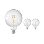 Voordeelpak 3x Calex Smart Tuya Wifi E27 Globe Filament 7.5W 1055lm - 818-830 Afstembaar Wit | Dimbaar - Vervangt 75W 