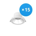 Voordeelpak 15x Noxion LED Downlight Apollo 9W 1100lm 60D - 830 Warm Wit | 145mm - Zaagmaat 120mm - UGR <19