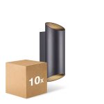 Voordeelpak 10x Nordlux Nico Wandlamp Aluminium Zwart Up & Down | IP54 - Geschikt voor 2x GU10
