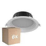 Voordeelpak 6x Noxion LED Downlight Hera Medium Inbouw Wit 9W 900lm 80D - 827-830-840 CCT | 146mm - Zaagmaat 120mm