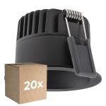 Voordeelpak 20x Ledvance LED Spot Donkerlight Aluminium Zwart 8W 680lm 36D - 930 Warm Wit | Zaagmaat 68mm - IP44 - Beste Kleurweergave - Dimbaar