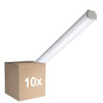Voordeelpak 10x Philips LED Waterdichte Montagebalk Ledinaire WT060C 46W 5600lm - 840 Koel Wit | 150cm - 1x Doorvoerbedrading