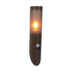 Eglo Wandlamp Helsinki Roestvrij Staal Bruin | IP55 - Geschikt voor 1x E27 - Bewegingssensor