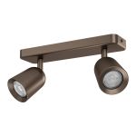 Eglo Plafond Spot Camaldoli Staal Messing | Geschikt voor 2x GU10