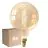 Voordeelpak 6x Calex XXL Mega Goud Globe LED E27 G200 Filament 3W 250lm- 822 Zeer Warm Wit | Dimbaar