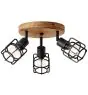 Brilliant Gwen Plafondlamp Metaal Hout Zwart | 350mm - Geschikt voor 3x E14