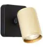 Brilliant Marty Wandlamp Aluminium Zanderig Zwart Goud 5W 350lm - 830 Warm Wit | Incl. 1x GU10