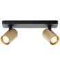 Brilliant Marty Plafondlamp Aluminium Zanderig Zwart Goud 10W 700lm - 830 Warm Wit | Incl. 2x GU10