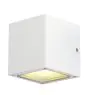 SLV Sitra Cube Wandlamp Aluminium Wit | Buitenverlichting - IP44 - Geschikt voor 2x GX53 
