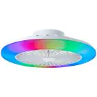 Brilliant Salerno Plafondventilator Kunststof Metaal Wit 36W 4700lm - 830-865 CCT+RGB | 485mm - Afstandsbediening Dimbaar