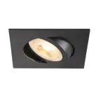 SLV New Tria 68 Spot Aluminium Zwart Vierkant | Zaagmaat 68mm - Geschikt voor 1x GU10 
