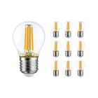 Voordeelpak 10x Noxion Lucent LED E27 Kogel Filament Helder 4.5W 470lm - 827 Zeer Warm Wit | Vervangt 40W