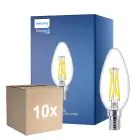 Voordeelpak 10x Philips MASTER LED E14 Kaars Filament Helder 2.5W 340lm - 922-927 Dim To Warm | Beste Kleurweergave - Dimbaar - Vervangt 25W
