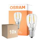 Voordeelpak 10x Osram Speciaal T LED E14 Buisvormig Filament Helder 1.6W 50lm - 824 Zeer Warm Wit | Vervangt 5W
