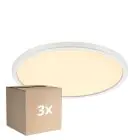 Voordeelpak 3x Nordlux LED Plafondlamp Oja 29 Wit 18W 1700lm - 827 Zeer Warm Wit | 294mm - IP20 - 3-staps Dimbaar