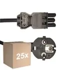 Voordeelpak 25x Noxion GST-Compatibel Voedingskabel - Vrouwlijk + Schuko Europlug - Zwart 5m - 3 pole 0.75mm2