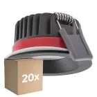 Voordeelpak 20x Ledvance LED Spot Fire Rated Aluminium Zwart 8W 680lm 36D - 930 Warm Wit | Zaagmaat 68mm - IP65 - Beste Kleurweergave - Dimbaar