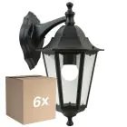 Voordeelpak 6x Nordlux Cardiff Down Wandlamp Aluminium Zwart | Geschikt voor 1x E27