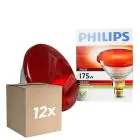 Voordeelpak 12x Philips PAR38 IR 175W E27 230V Rood