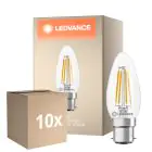 Voordeelpak 10x Ledvance Classic LED B22 Kaars Filament Helder 3.4W 470lm - 827 Zeer Warm Wit | Vervangt 40W