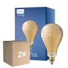 Voordeelpak 2x Philips Classic LED Lamp E27 Peer Goud 7W 470lm - 818 Zeer Warm Wit | Dimbaar - Vervangt 40W